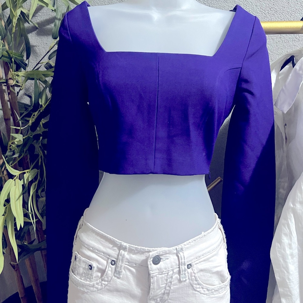 Zara long sleeve crop shirt